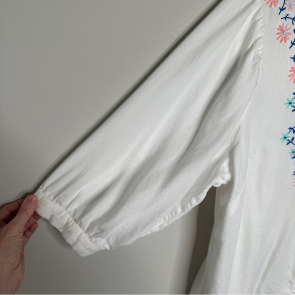 Molly & Isadora Size 1X Button Down Blouse Embroidered Blouse Top Boho Bohemian - Picture 11 of 12